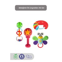 Kiki Bebeğimin Ilk Çıngırakları 4'lü Çıngırak & Dişlik Seti